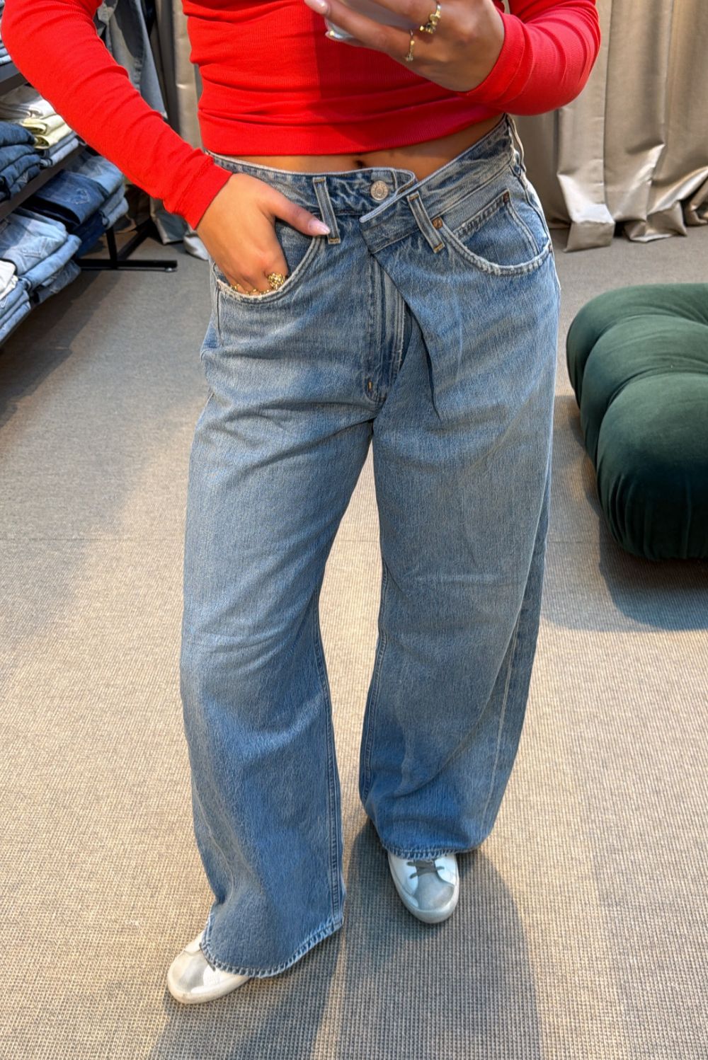 Agolde Vana Fold wide-leg jeans with raw hem – Marjon Snieders