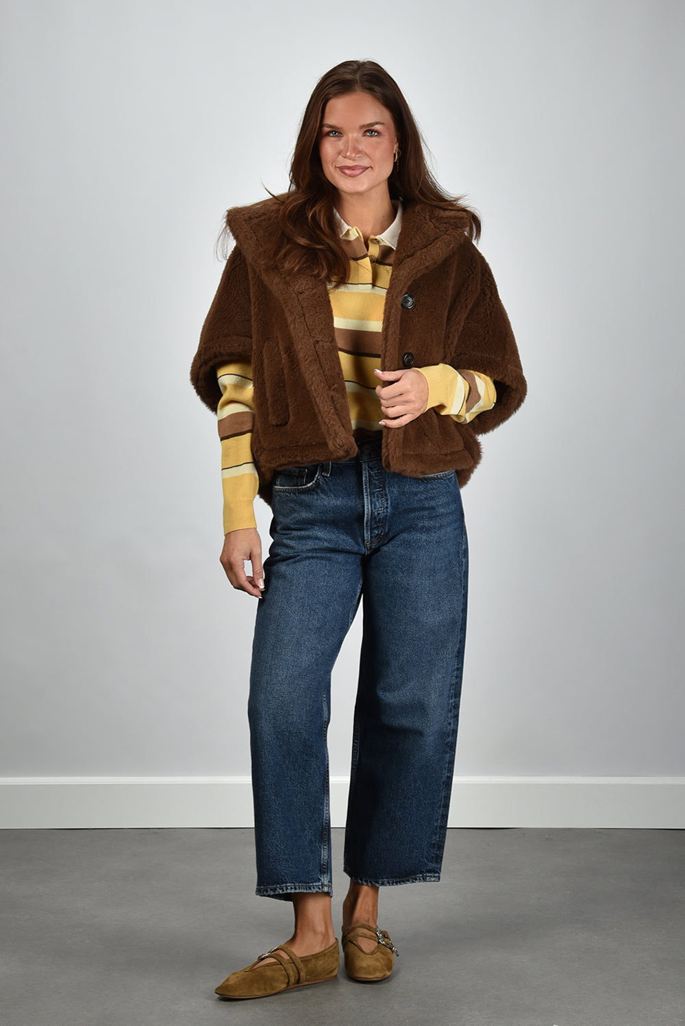 Max Mara Corvino4 gilet in golden green with alpaca – Marjon Snieders