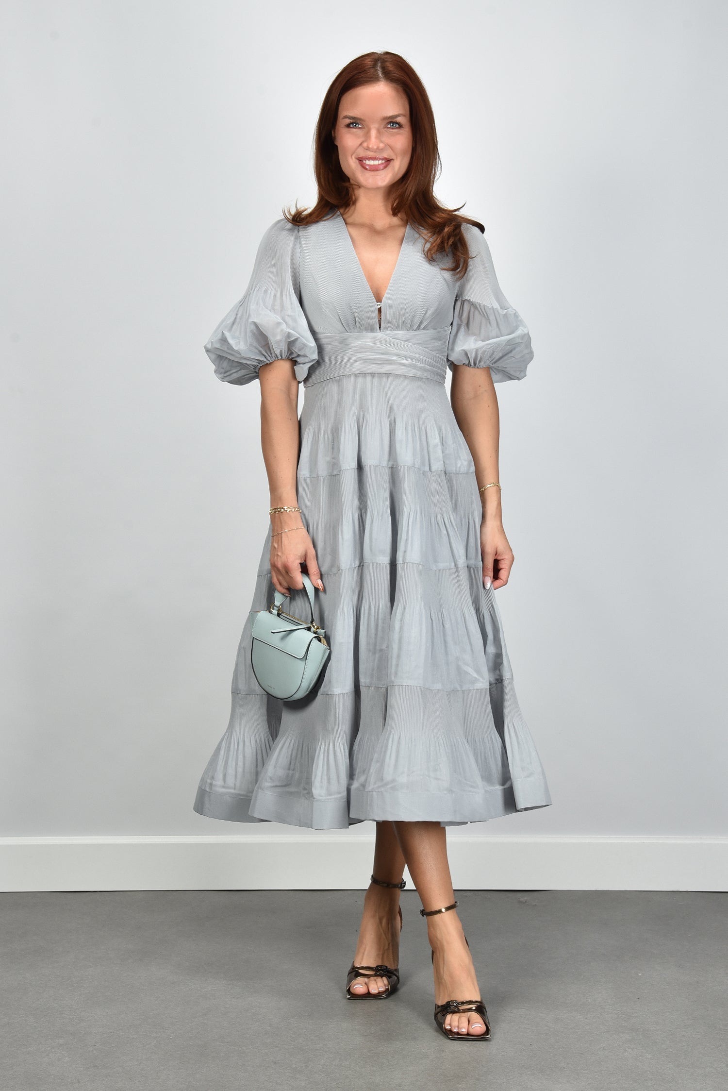zimmermann pleated midi dress Zimmermann Pleated Midi Dress 3905DS26R steel blue – Marjon Snieders