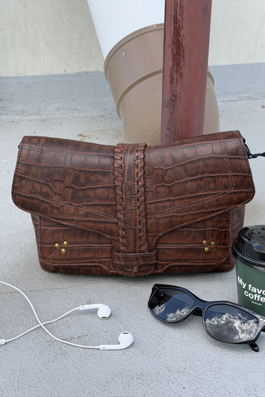 Jerome Dreyfuss crossbody Harry M 48HARRYMMO Imprimé Croco Cigare