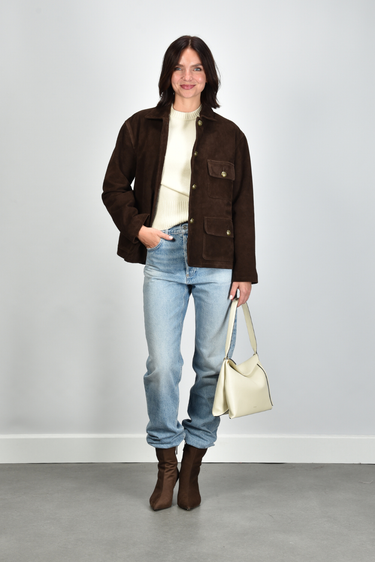 ARMA jas Rosia Gritty Suede 008L266047.02 charcoal brown