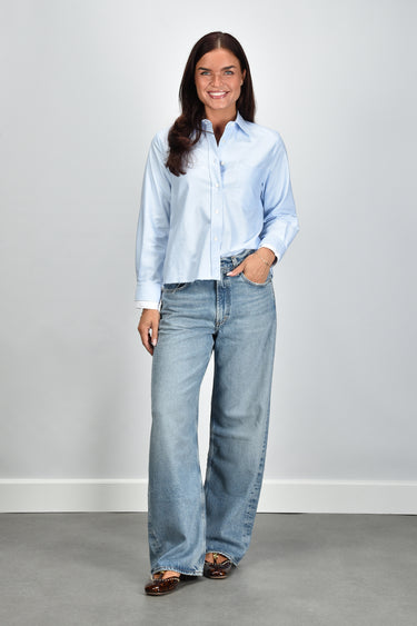 Academia blouse Elodie 1017C-609 light blue plain