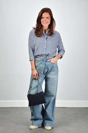 Academia blouse Gioia-34 76D14-621 blue checked