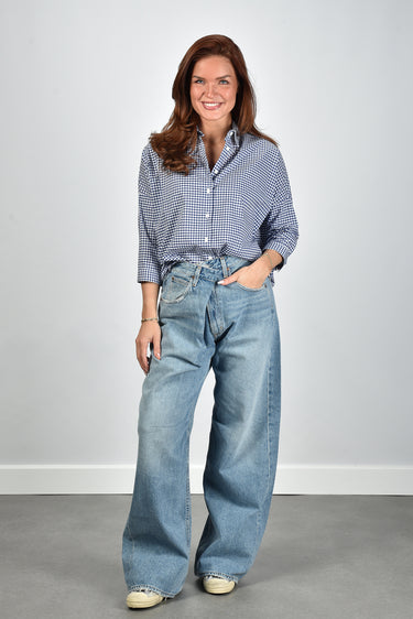 Academia blouse Gioia-34 76D14-621 blue checked