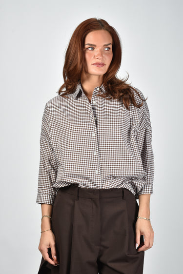 Academia blouse Gioia-34 76D14-820 brown checked