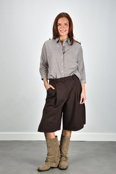 Academia blouse Gioia-34 76D14-820 brown checked