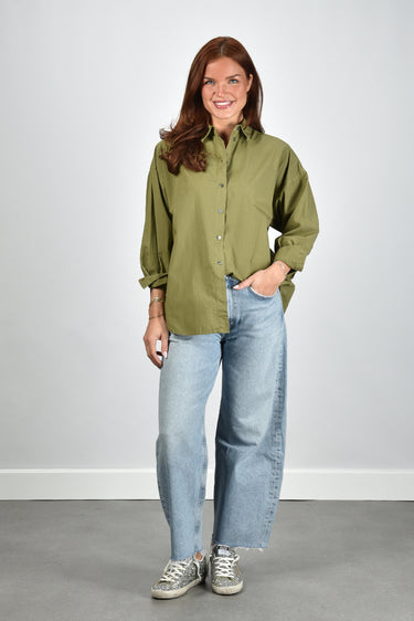 Academia blouse Giorgia 76DT1-722 green plain