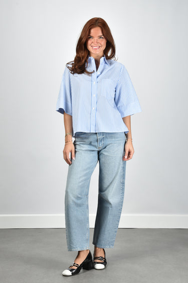 Academia blouse Lara 1069-645 light blue striped