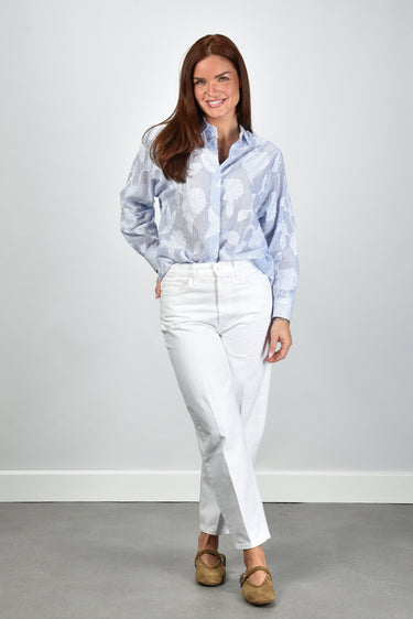 Academia blouse Margaux 76D25-620 light blue plain