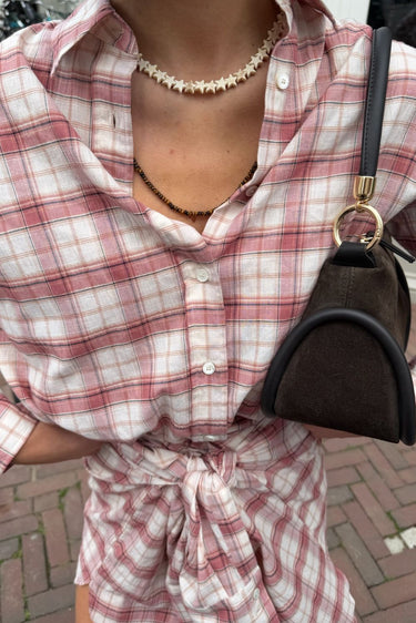 Academia blouse Marie 76D22-320 red checked