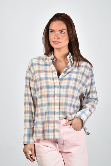 Academia blouse Marie 76D22-620 blue checked