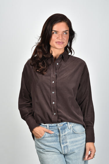 Academia blouse Marie 77DT4-822 gar.dyed brown plain