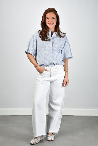 Academia blouse Petra 76D2-621 blue striped