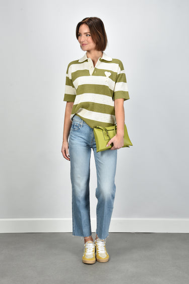 Ami Paris top FPL430.KN0153 blanc creme/matcha