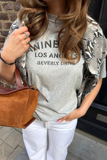 Anine Bing t-shirt Cohen Los Angeles A-08-11519-WAGR1 grey melange