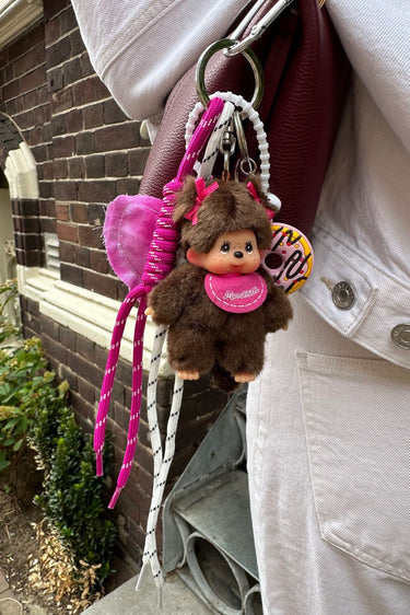 bag charm Kiki Monchhichi poppetje roze – Marjon Snieders