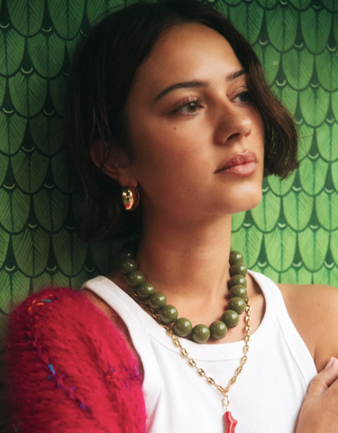 Bonnie Studios ketting Wilma BS895 army green