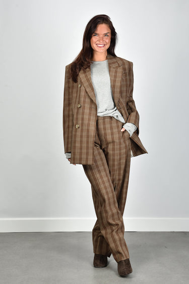Ami Paris broek FTR912.WV0221 marron choco/beige mastic