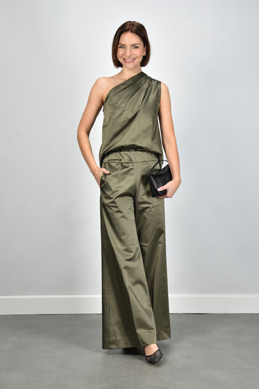 Sea Me Happy top Julie Shiny Cotton khaki green