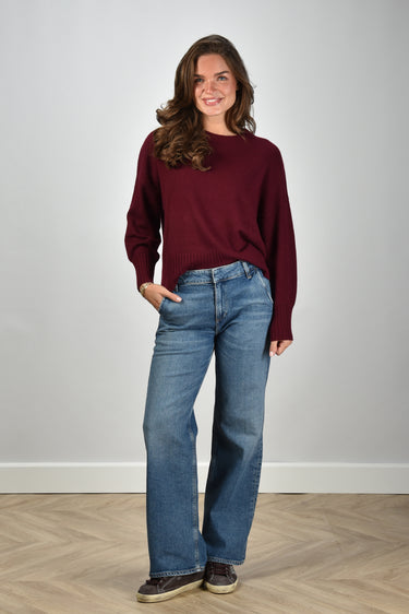 Les Tricots de Lea trui Monptilya 37028 burgundy