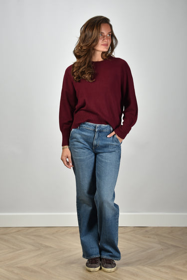 Les Tricots de Lea trui Monptilya 37028 burgundy