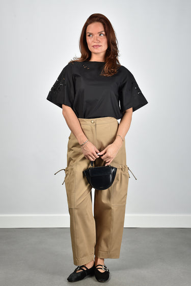 Weekend Max Mara t-shirt Targa 002 black broderie