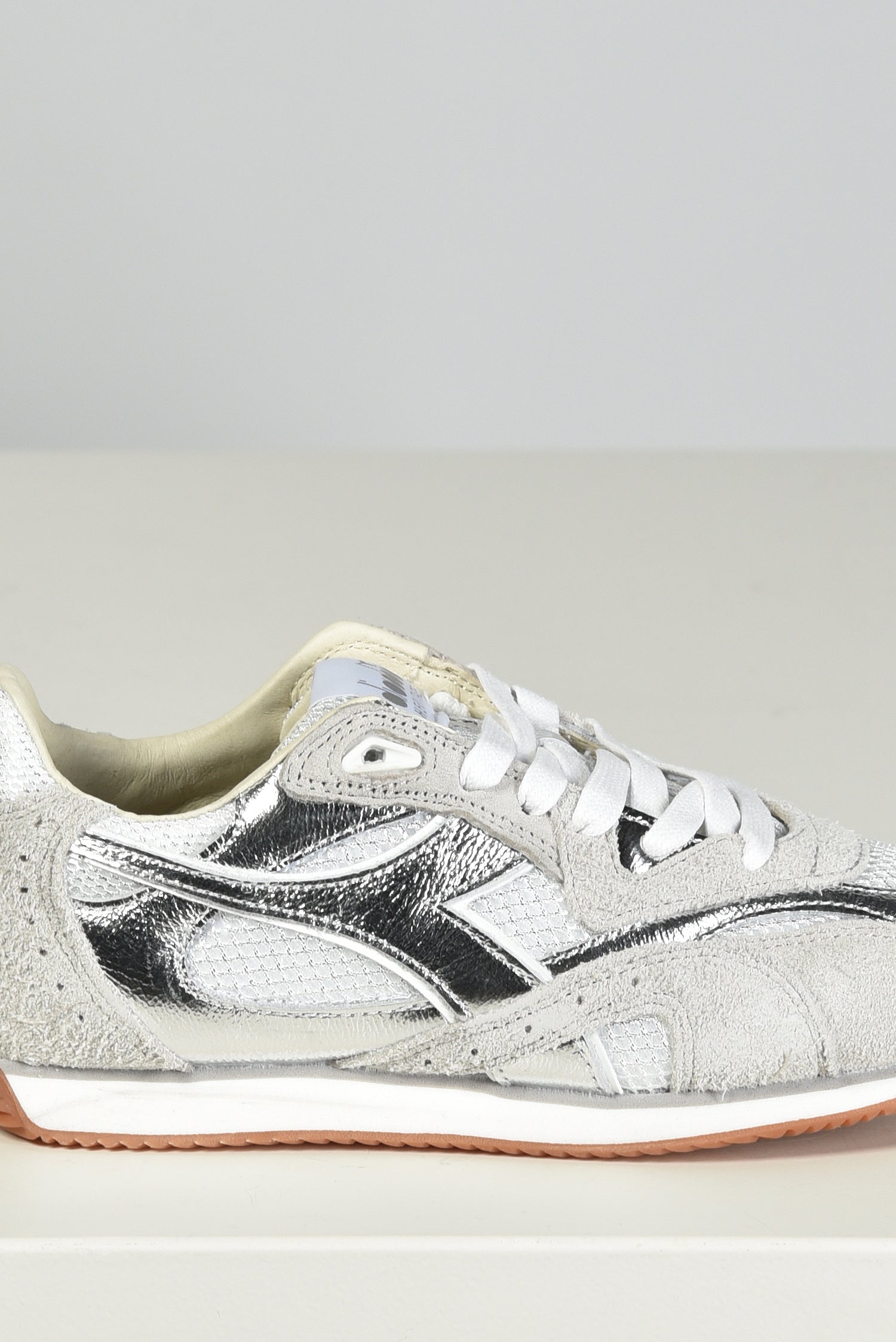 siash！！ 美品！diadora HERITAGE EQUIPE Diadora Heritage sneakers Equipe Revenge zilver metallic leer