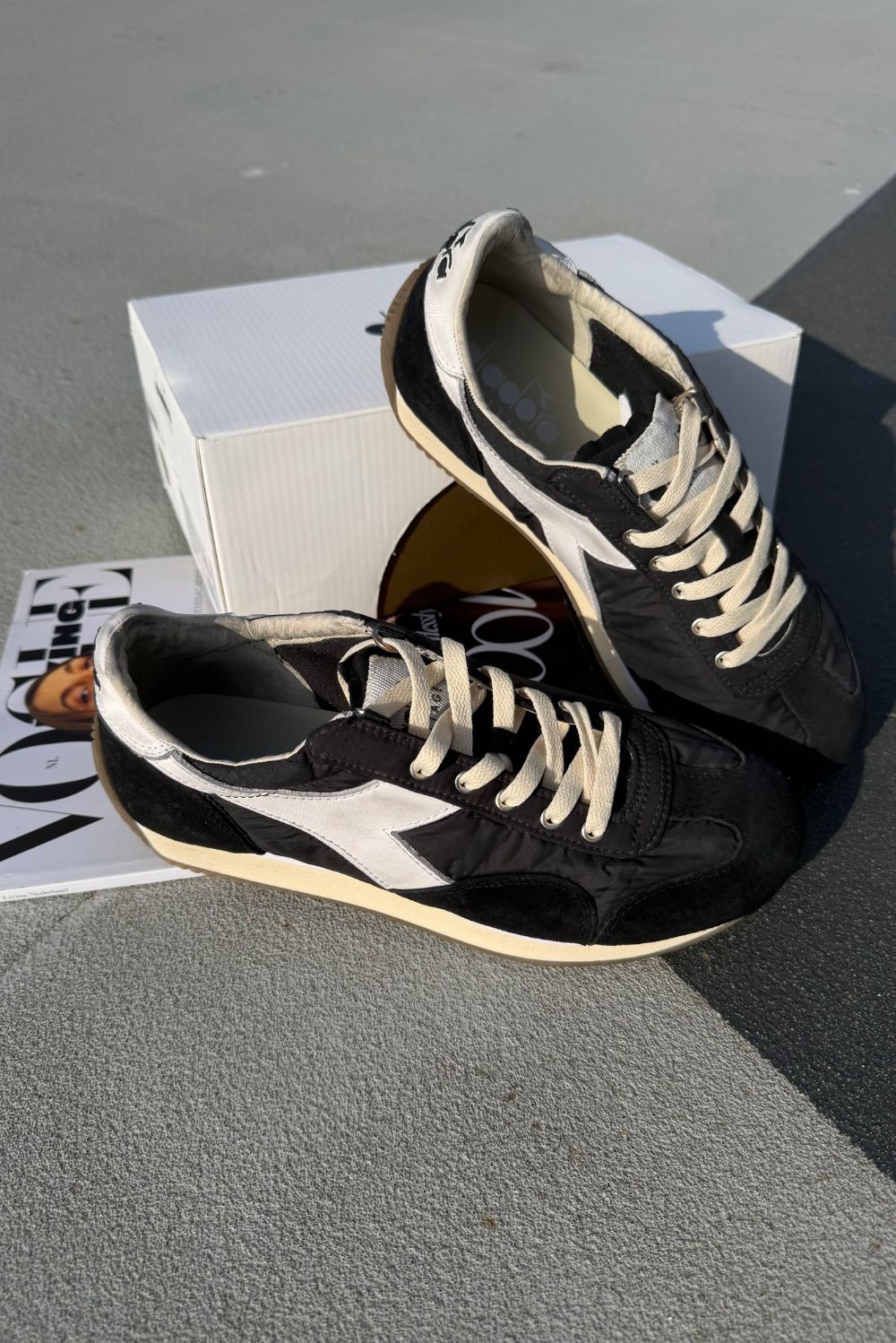 Diadora Heritage sneakers Equipe Vela zwart leerfinish – Marjon