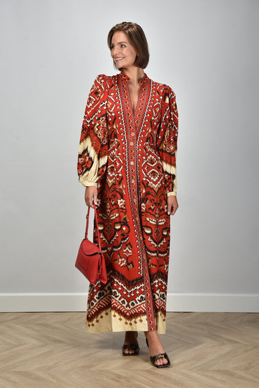 Farm Rio jurk 339937 ainika pineapple ikat cream