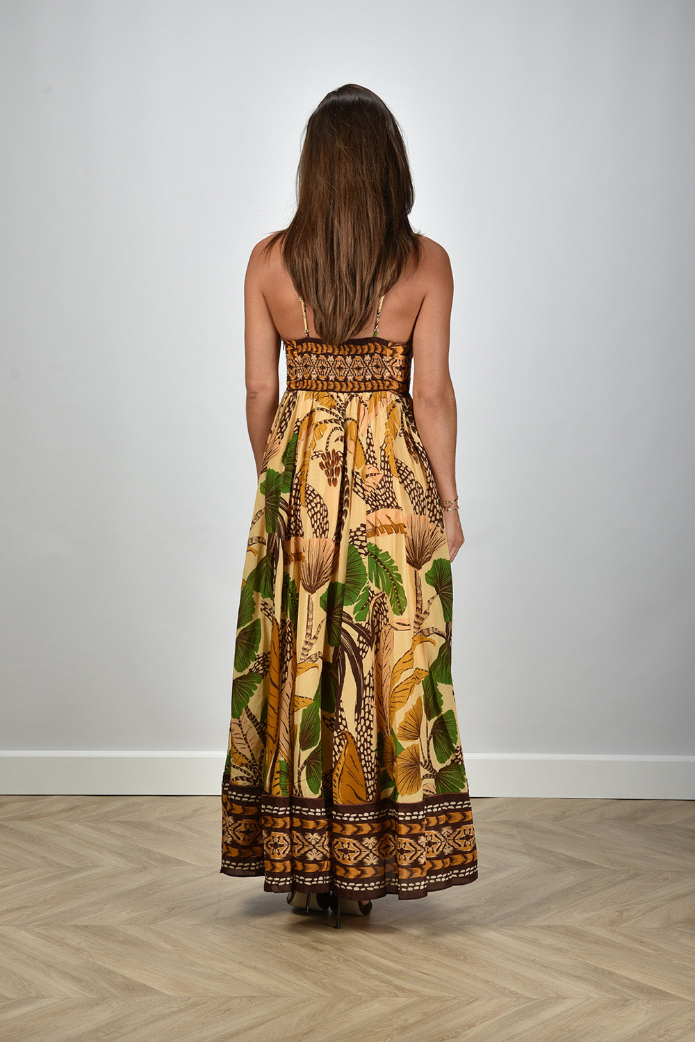 Farm Rio maxi dress with print beige Marjon Snieders Farm Rio maxi dress with print beige Marjon Snieders