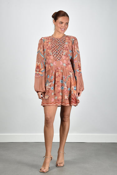 Farm Rio jurk 348878 boho enhance mocha