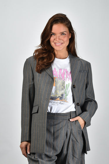 Ganni blazer A1020040 pewter melange