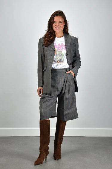 Ganni blazer A1020040 pewter melange