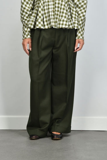 Ganni broek A1080178 kombu green