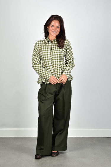 Ganni shirt A1140033 green moss