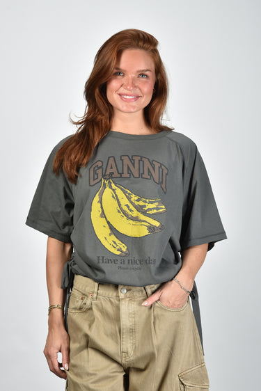 Ganni t-shirt A1050047 volcanic ash