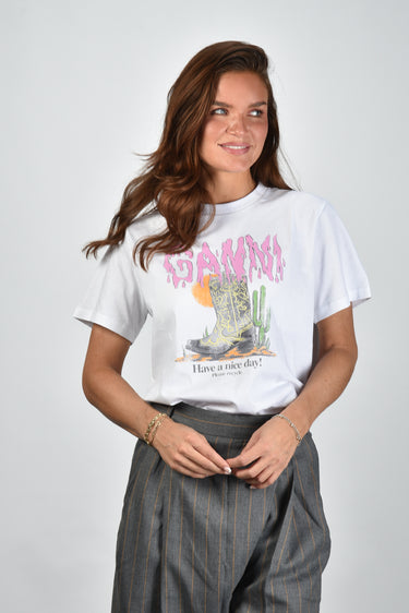 Ganni t-shirt A1050075 bright white