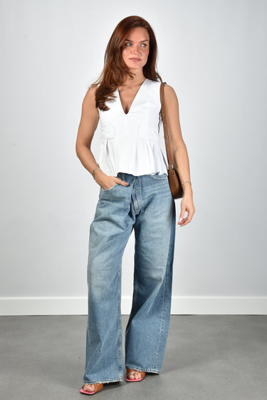 Ganni top A1040124 bright white