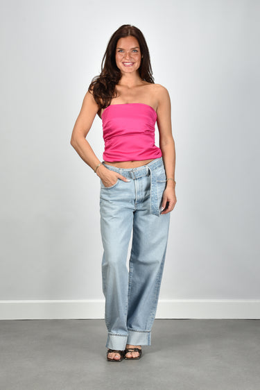 Ganni top A1040263 raspberry rose