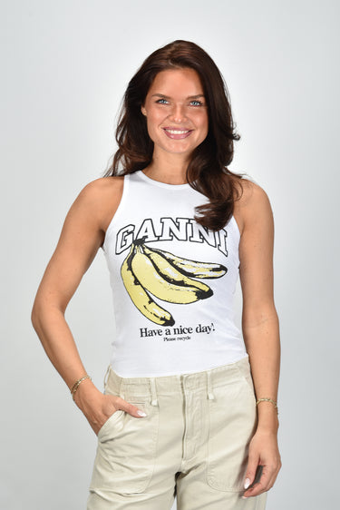 Ganni top A1040427 bright white