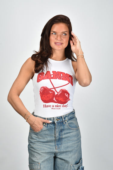Ganni top A1040439 bright white