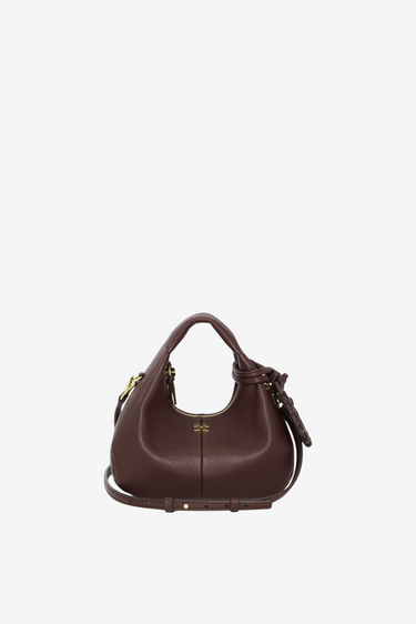 Ganni crossbody Hobo Mini Grained A7102 chicory coffee
