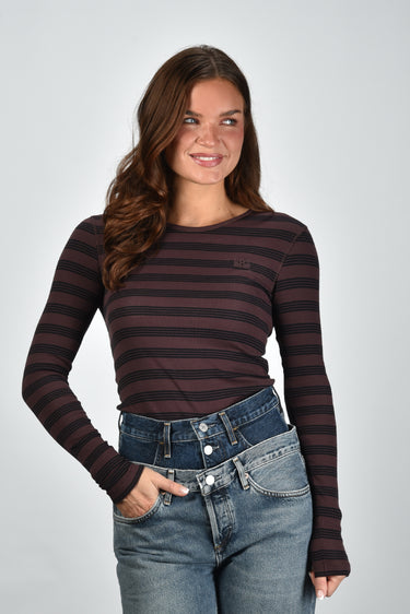 Ganni t-shirt A1050066 chocolate plum