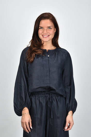 Greek Archaic Kori blouse S26K-1004087 navy