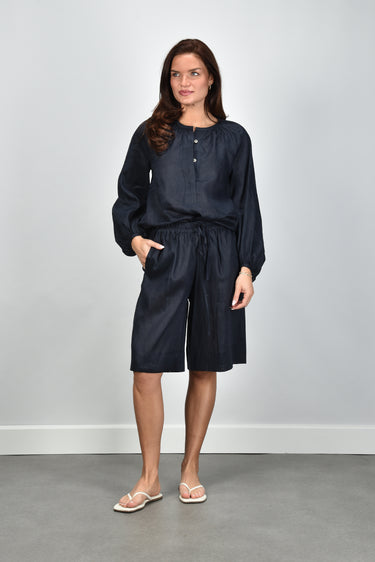 Greek Archaic Kori blouse S26K-1004087 navy