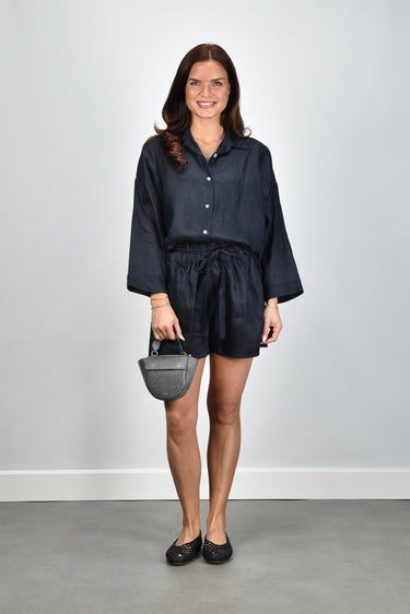 Greek Archaic Kori blouse S26K-1005076 navy
