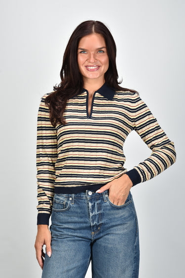 Guest in Residence Track Polo Sweater W45110RM midnight combo