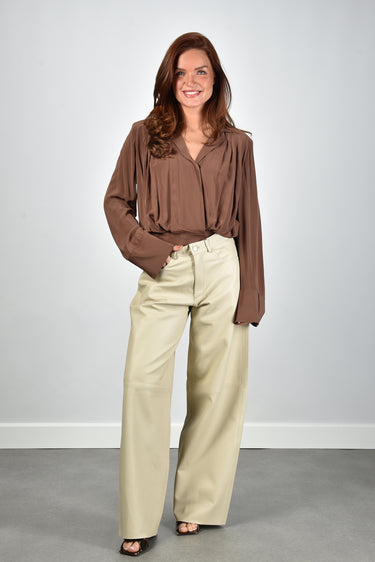 Haikure trousers Bethany Leather HEW03296PL002TP ivory