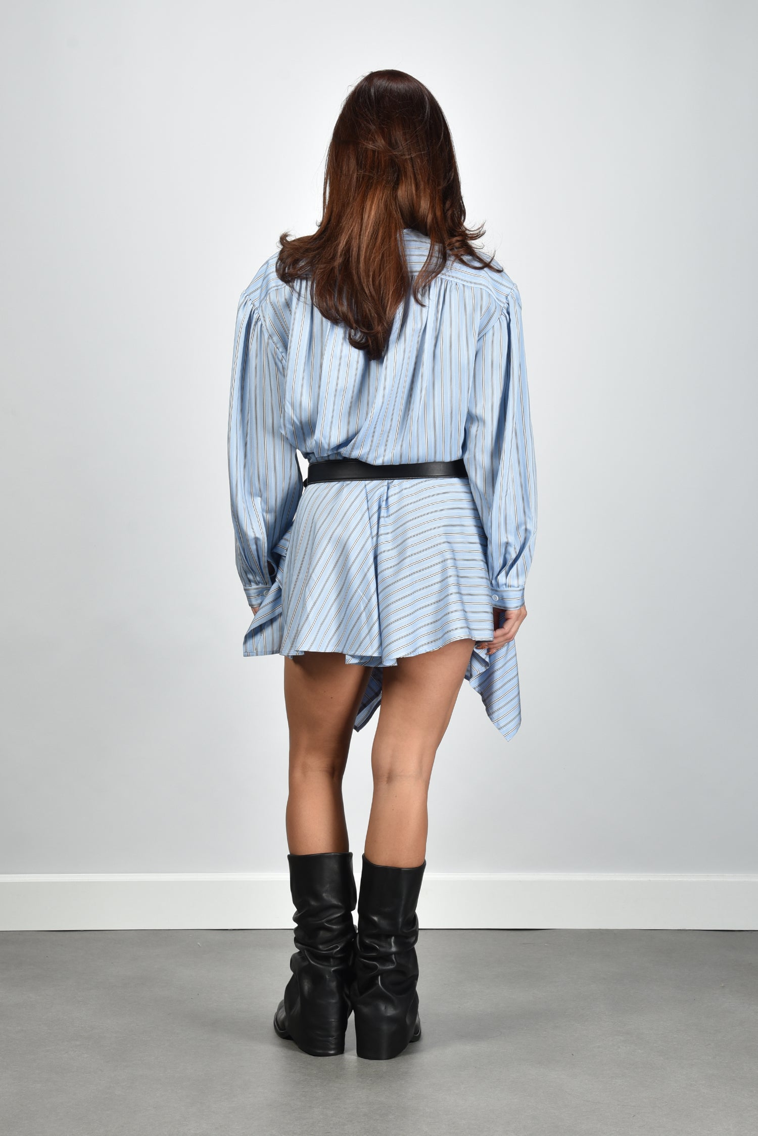 IRO Utenia blue dress with asymmetrical hem