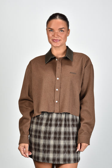 JOHNY blouse FRANKIE CROP WOOLMIX camel